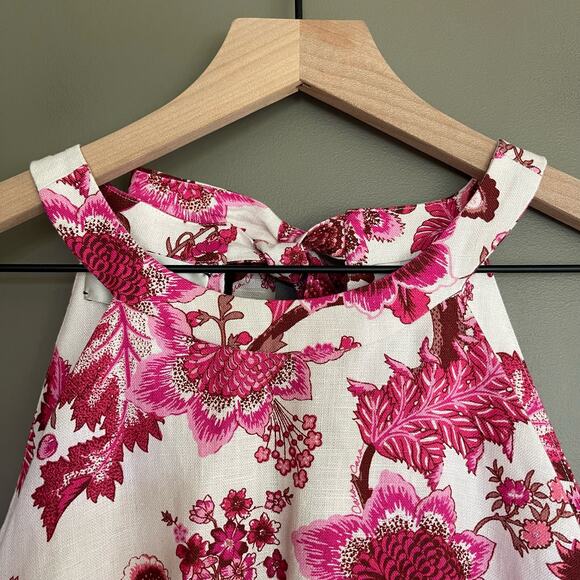 CARA CARA Savannah Cutout Floral-print Linen Mini Dress In Pink Size Medium - Picture 6 of 16